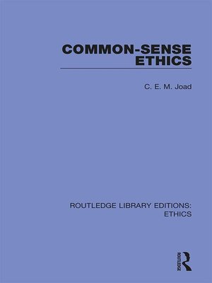 cover image of Common-Sense Ethics